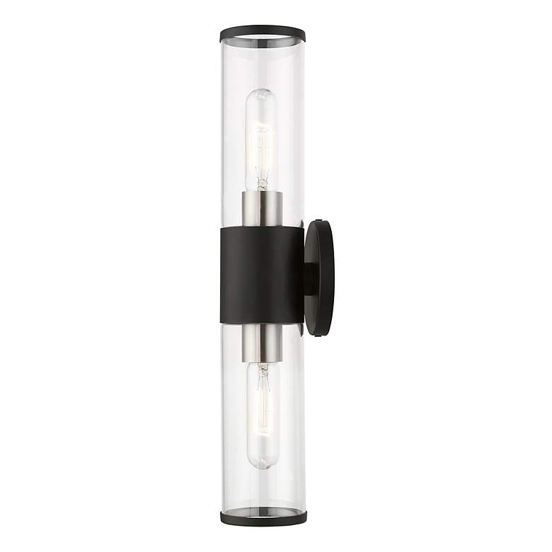 Image 5 Livex Bancroft 18 1/2" High Black and Brushed Nickel ADA Wall Sconce more views