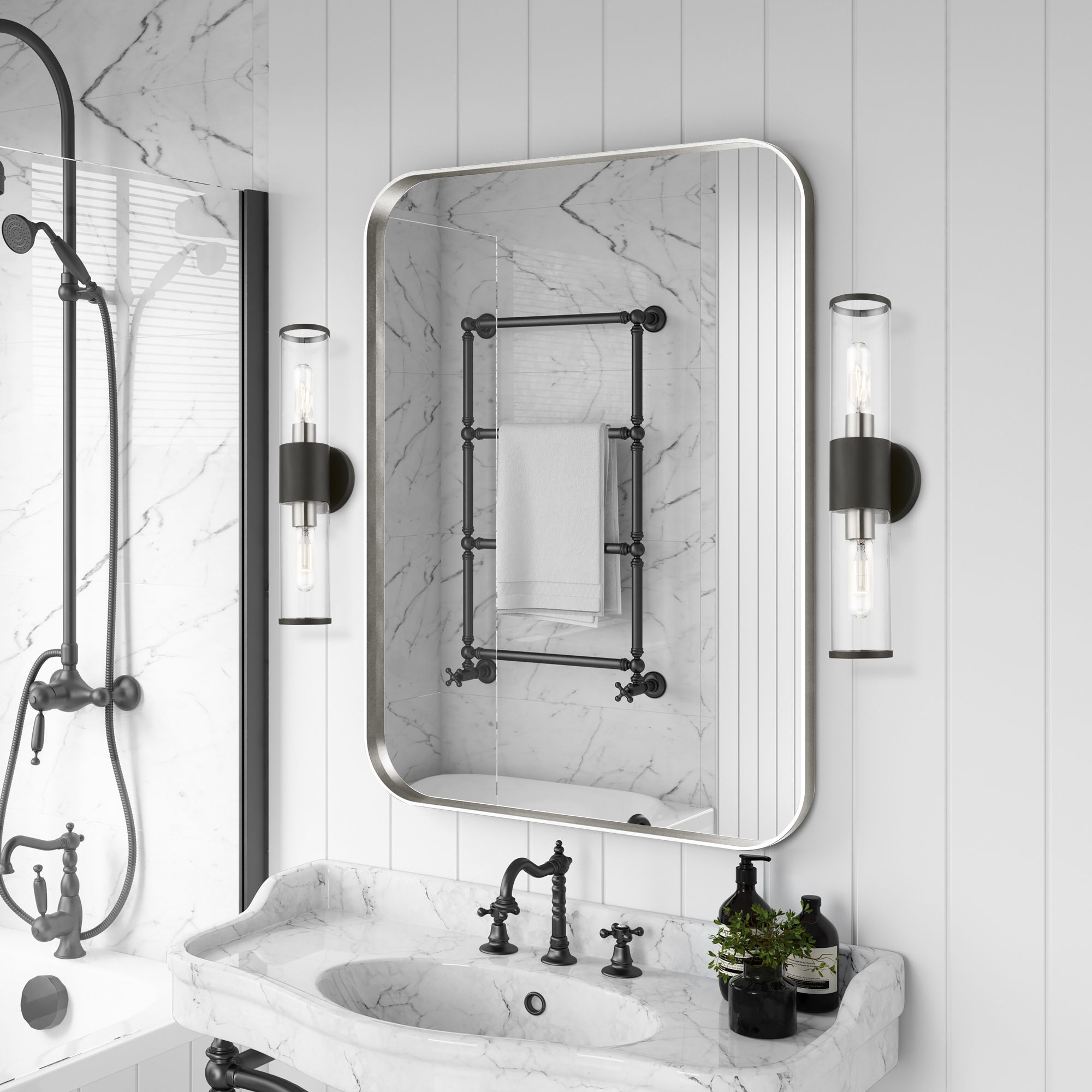 Livex Bancroft 18 1/2" High Black and Brushed Nickel ADA Wall Sconce