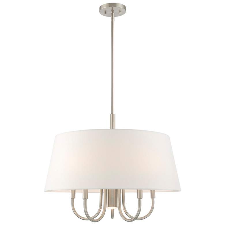 Image 3 Livex Belclaire 24" Wide Brushed Nickel 6-Light Chandelier
