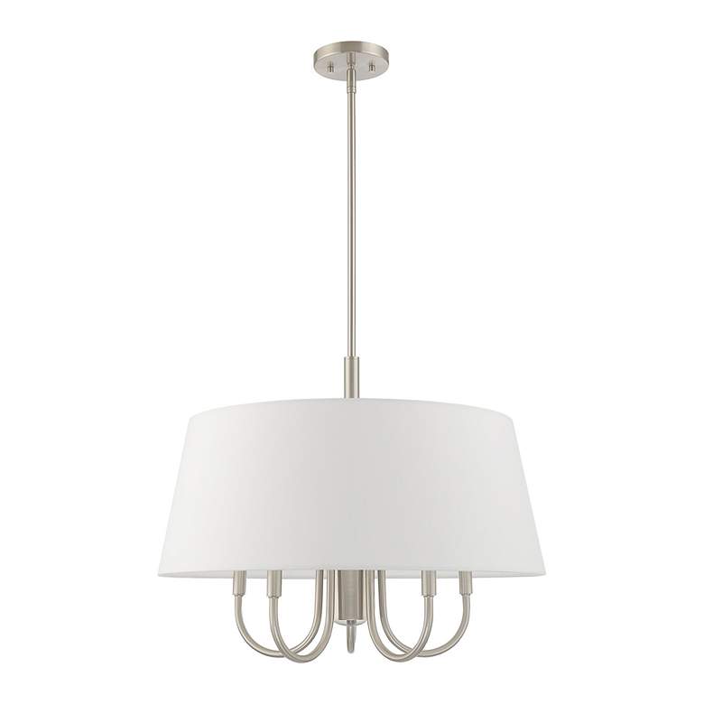 Image 5 Livex Belclaire 24" Wide Brushed Nickel 6-Light Chandelier more views