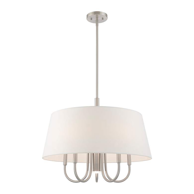 Image 6 Livex Belclaire 24" Wide Brushed Nickel 6-Light Chandelier more views