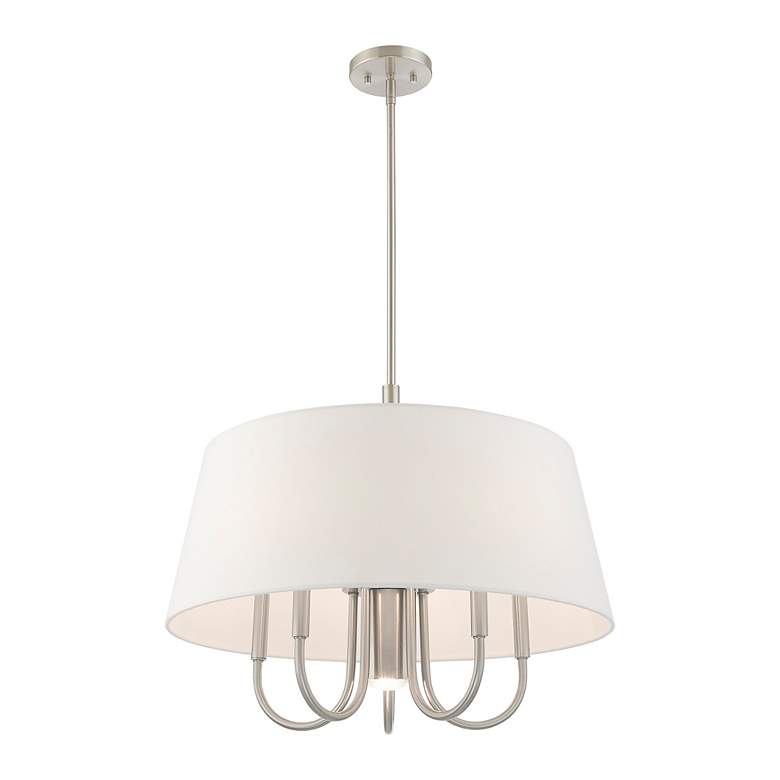 Image 7 Livex Belclaire 24" Wide Brushed Nickel 6-Light Chandelier more views