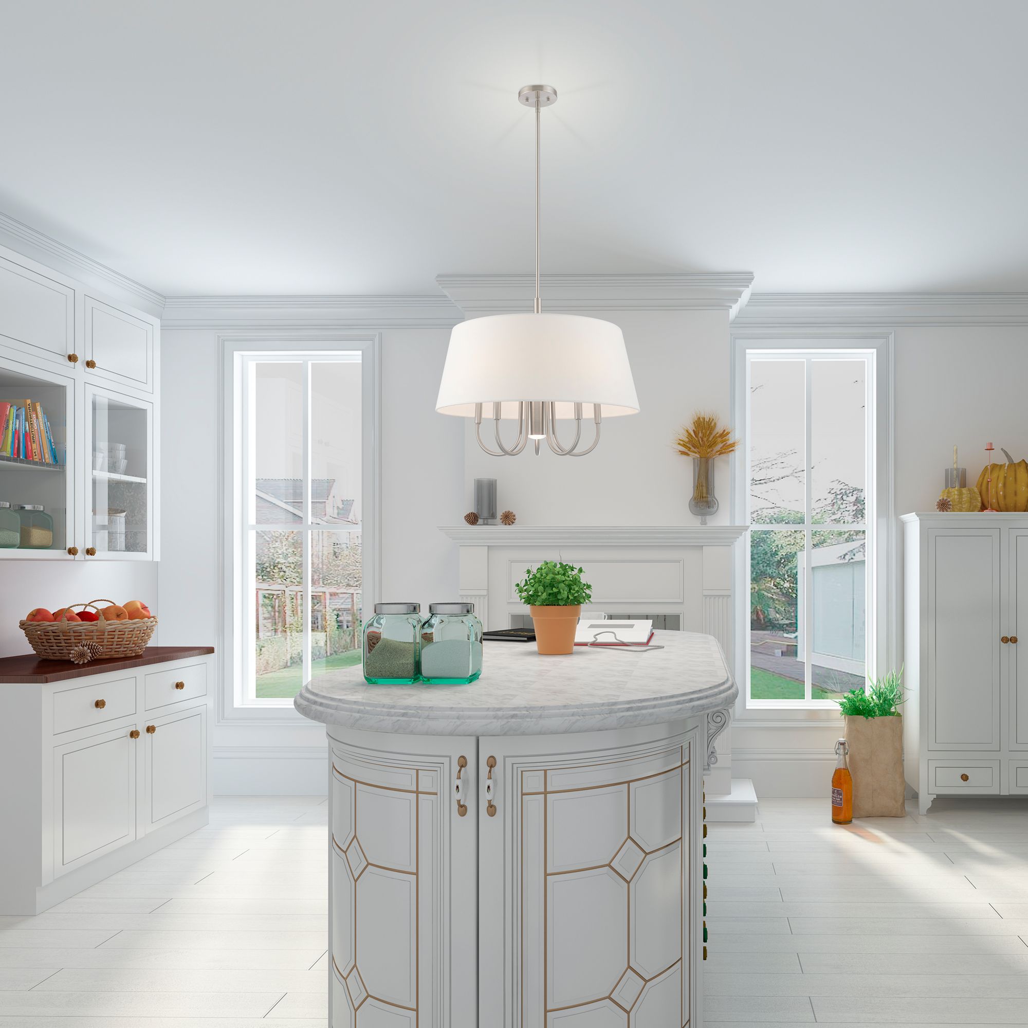 Livex Belclaire 24" Wide Brushed Nickel 6-Light Chandelier in scene