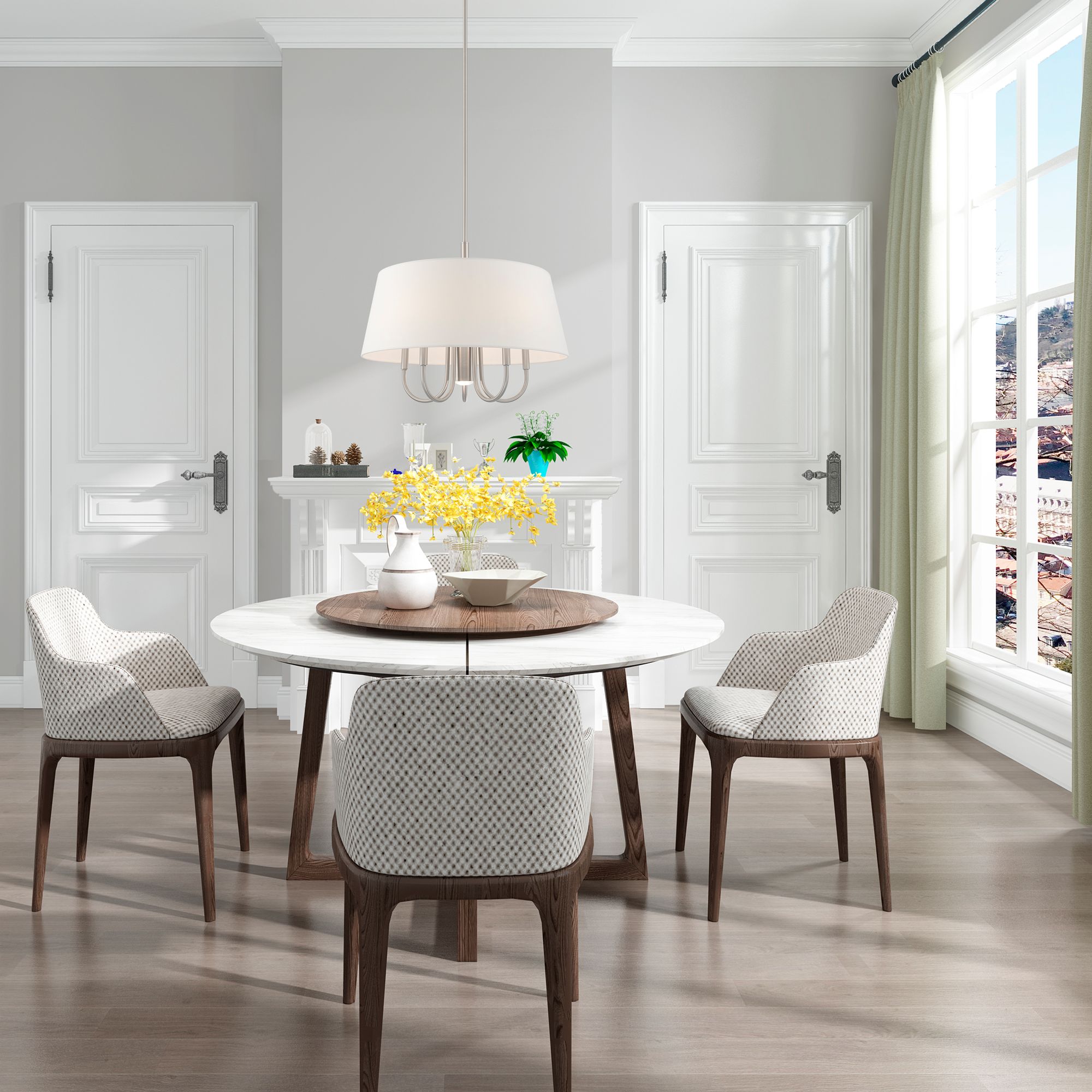 Livex Belclaire 24" Wide Brushed Nickel 6-Light Chandelier in scene