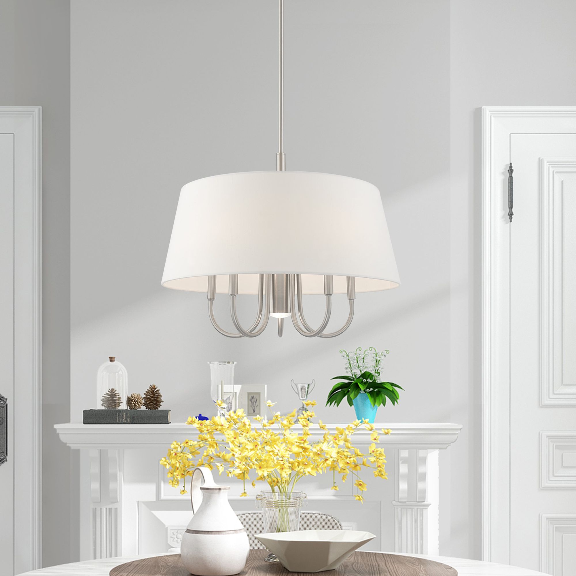 Livex Belclaire 24" Wide Brushed Nickel 6-Light Chandelier in scene