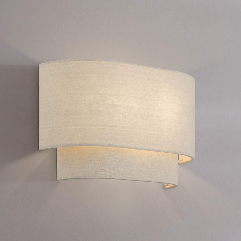 Image 1 Livex Bellingham 8" High Antique Gold Leaf Double Shade Wall Sconce