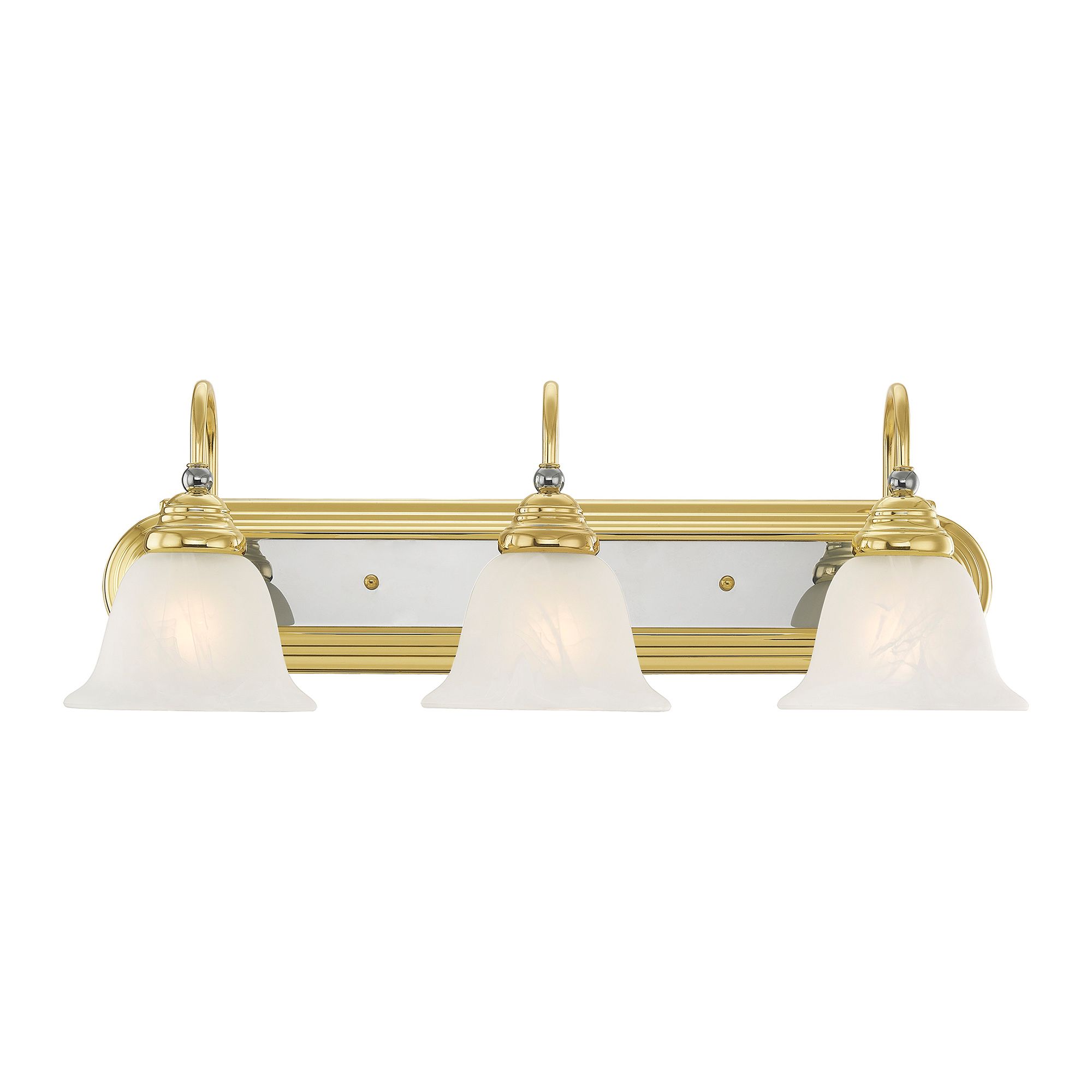 Livex Belmont 24" Wide 3-Light Chrome Polished Brass Vanity Light in scene