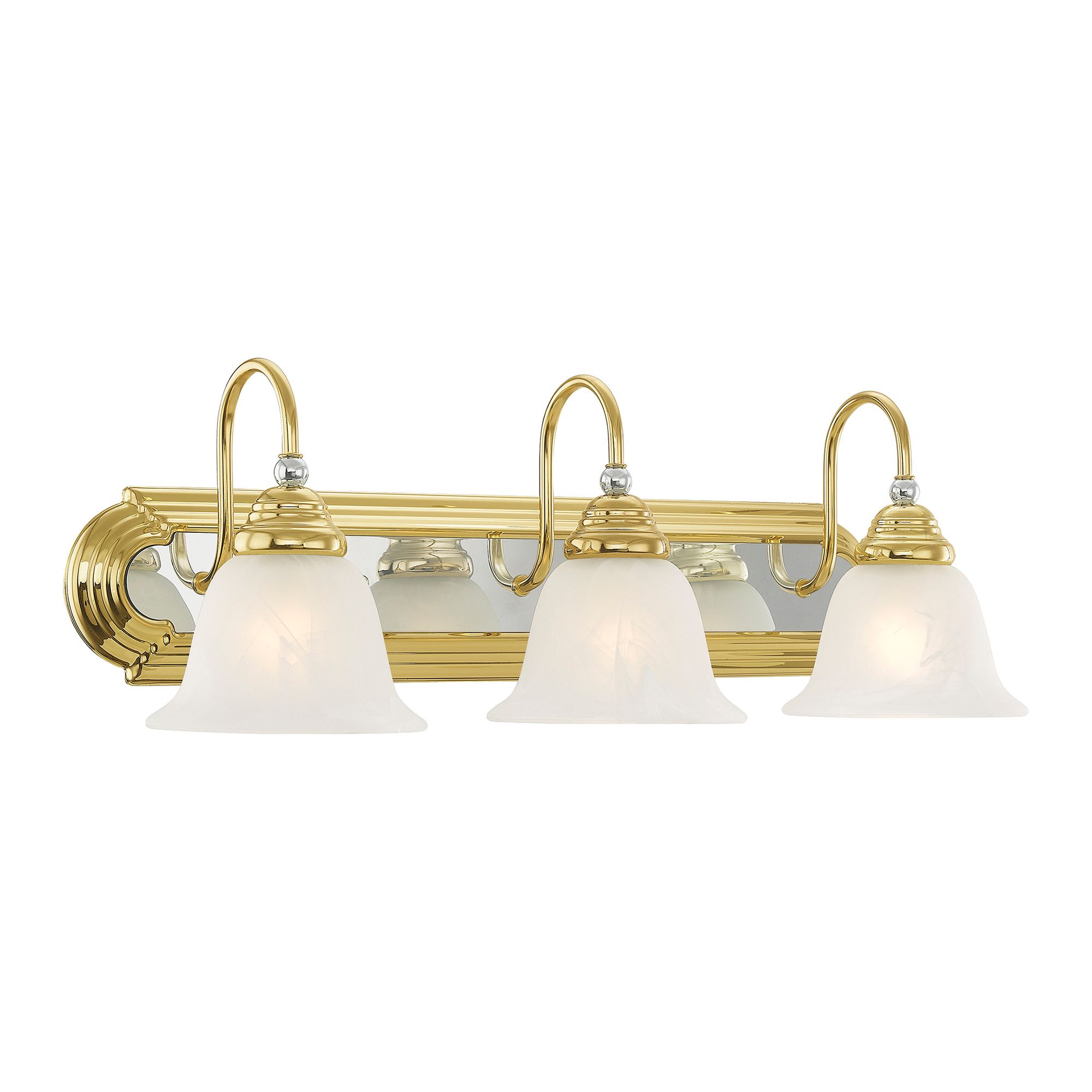 Livex Belmont 24" Wide 3-Light Chrome Polished Brass Vanity Light in scene