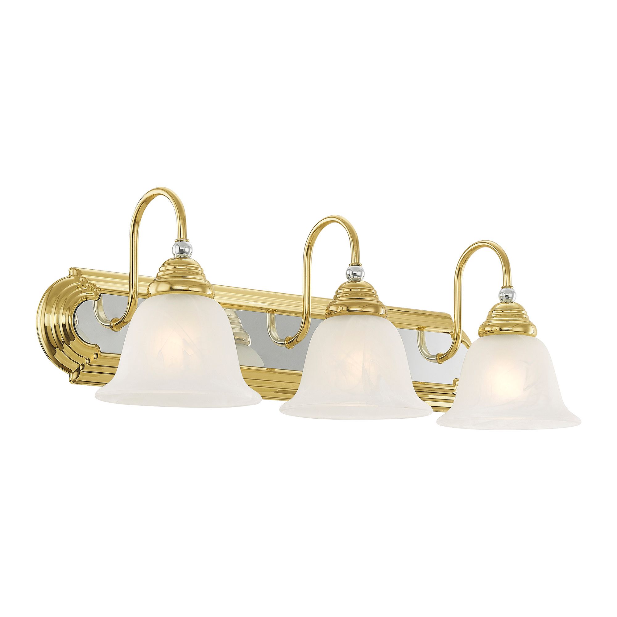 Livex Belmont 24" Wide 3-Light Chrome Polished Brass Vanity Light in scene