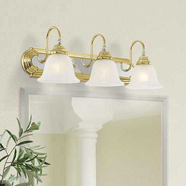 Livex Belmont 24" Wide 3-Light Chrome Polished Brass Vanity Light