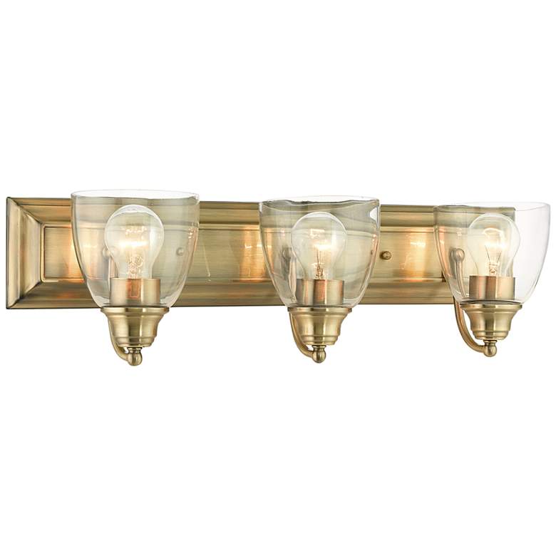 Image 1 Livex Birmingham 24" Wide Antique Brass 3-Light Bath Light