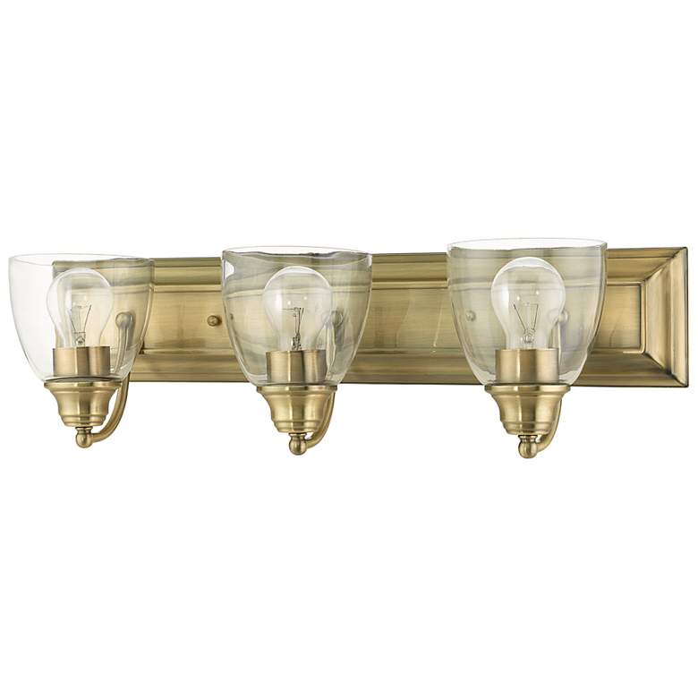Image 4 Livex Birmingham 24" Wide Antique Brass 3-Light Bath Light more views