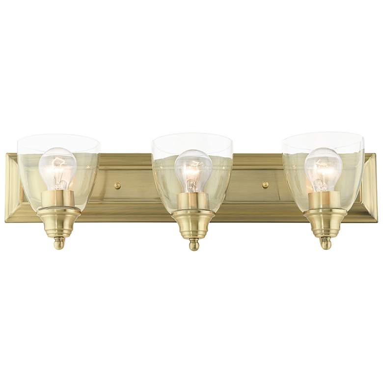 Image 5 Livex Birmingham 24" Wide Antique Brass 3-Light Bath Light more views