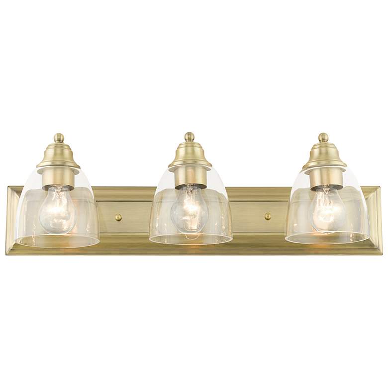 Image 6 Livex Birmingham 24" Wide Antique Brass 3-Light Bath Light more views