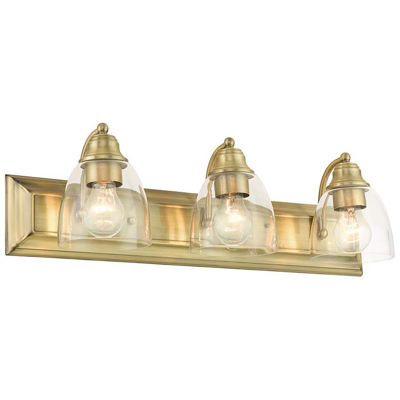 Image 7 Livex Birmingham 24" Wide Antique Brass 3-Light Bath Light more views