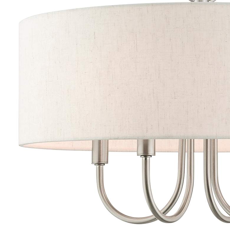 Image 4 Livex Blossom 18" Wide 4-Light Brushed Nickel Drum Shade Chandelier more views