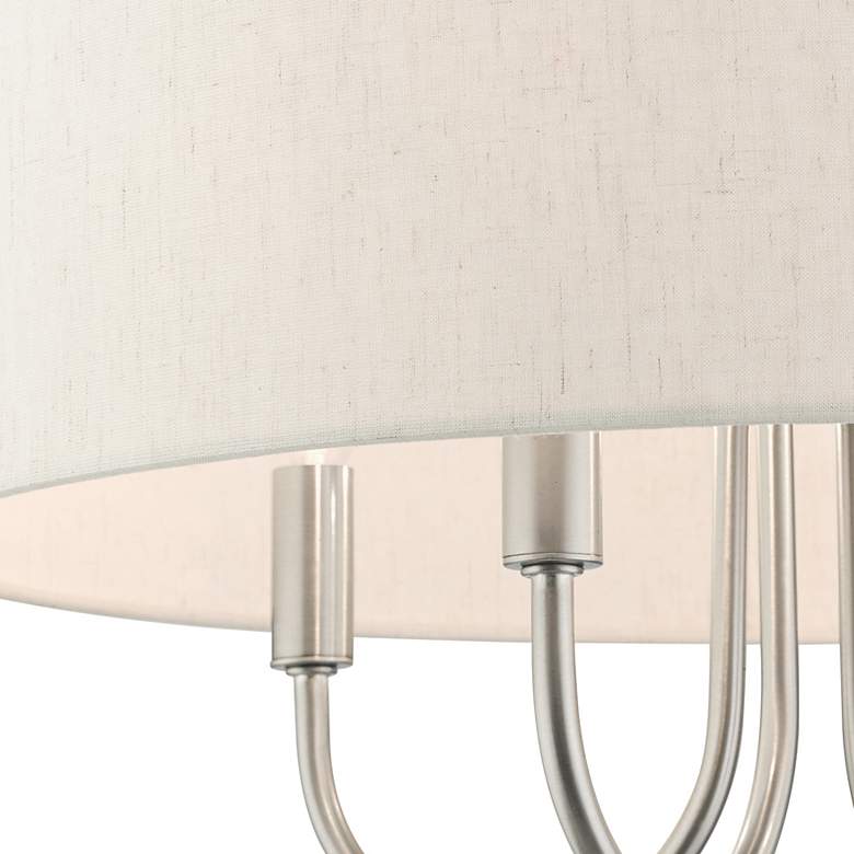 Image 5 Livex Blossom 18" Wide 4-Light Brushed Nickel Drum Shade Chandelier more views