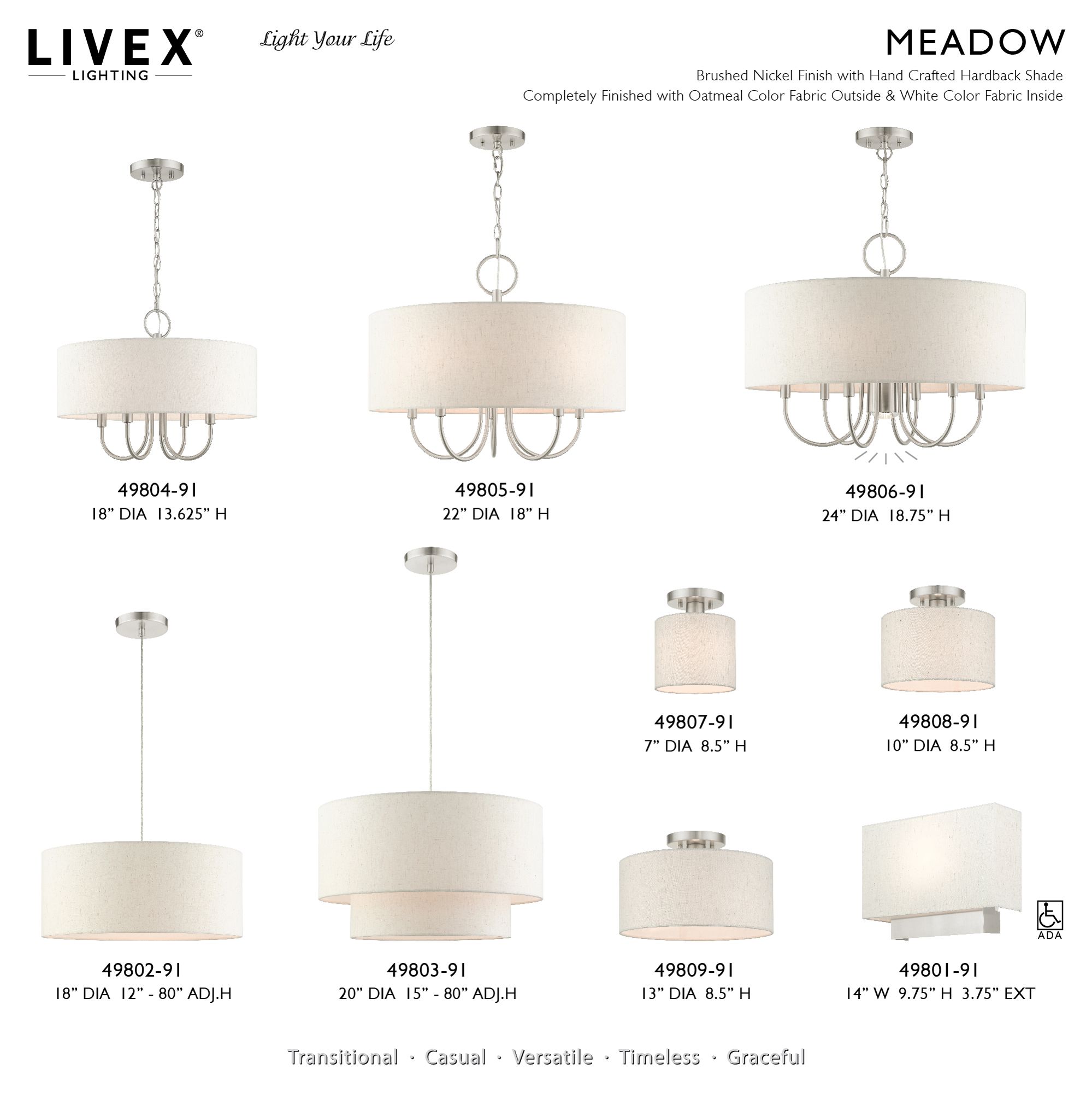 Livex Blossom 18" Wide 4-Light Brushed Nickel Drum Shade Chandelier in scene