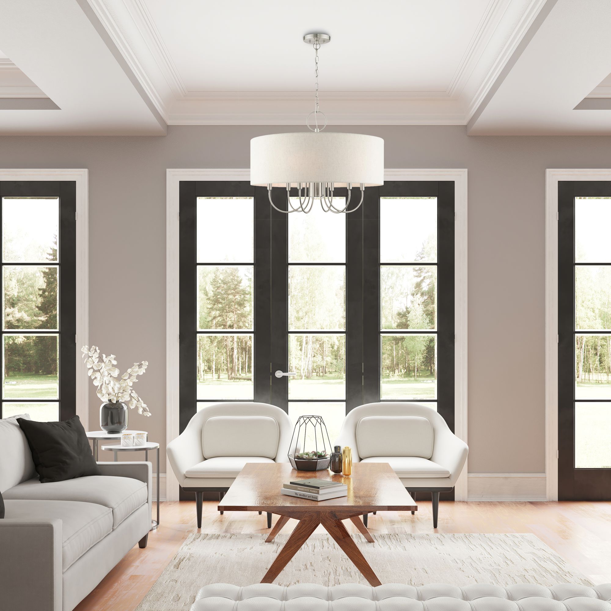 Livex Blossom 24" Wide Brushed Nickel Drum Chandelier