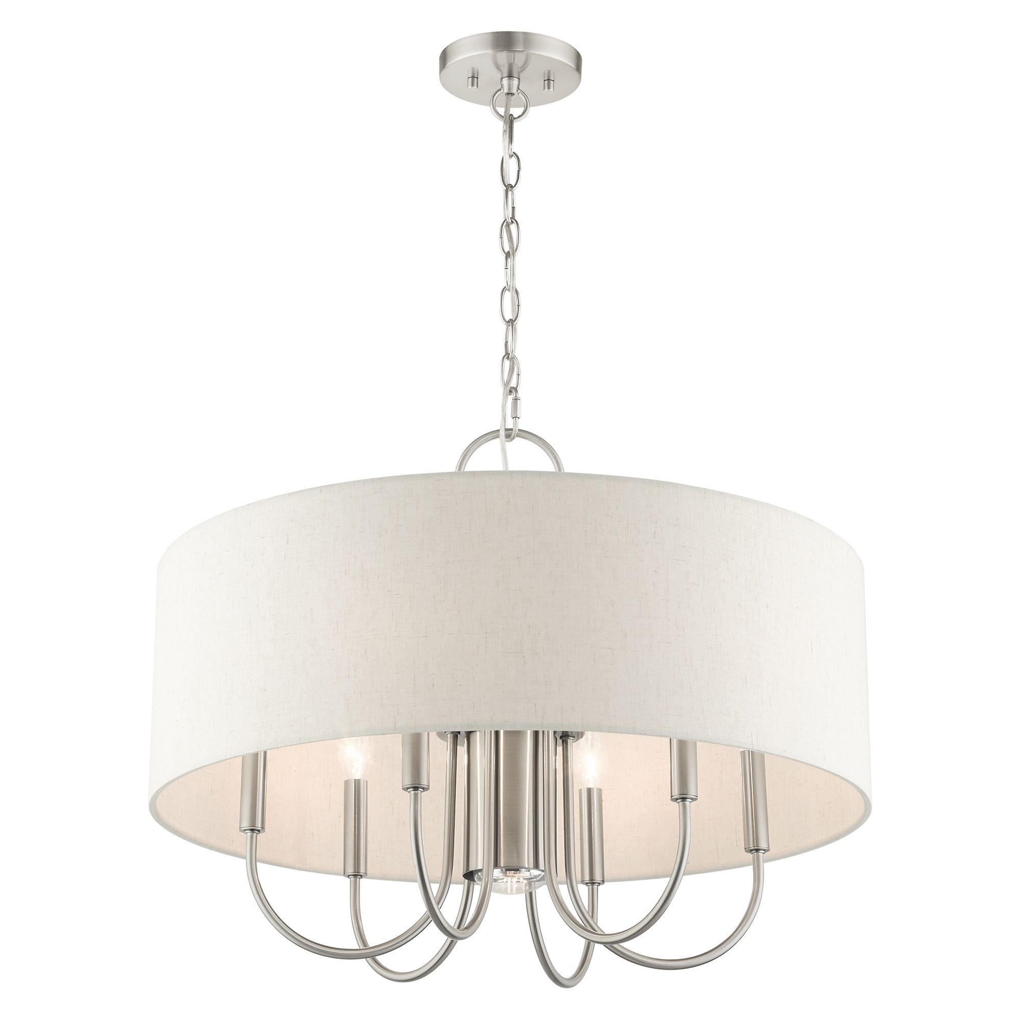 Image 6 Livex Blossom 24" Wide Brushed Nickel Drum Chandelier more views