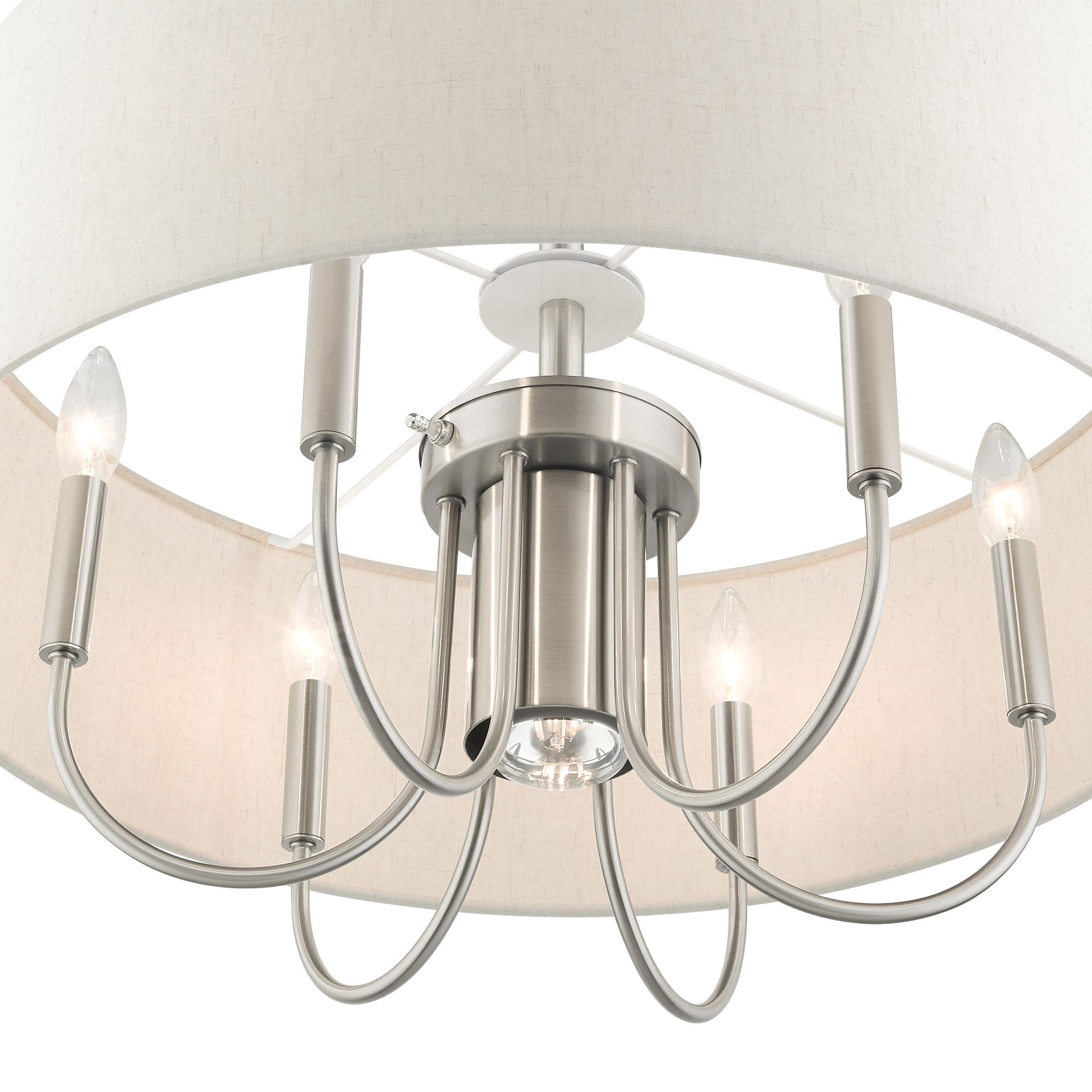 Image 7 Livex Blossom 24" Wide Brushed Nickel Drum Chandelier more views