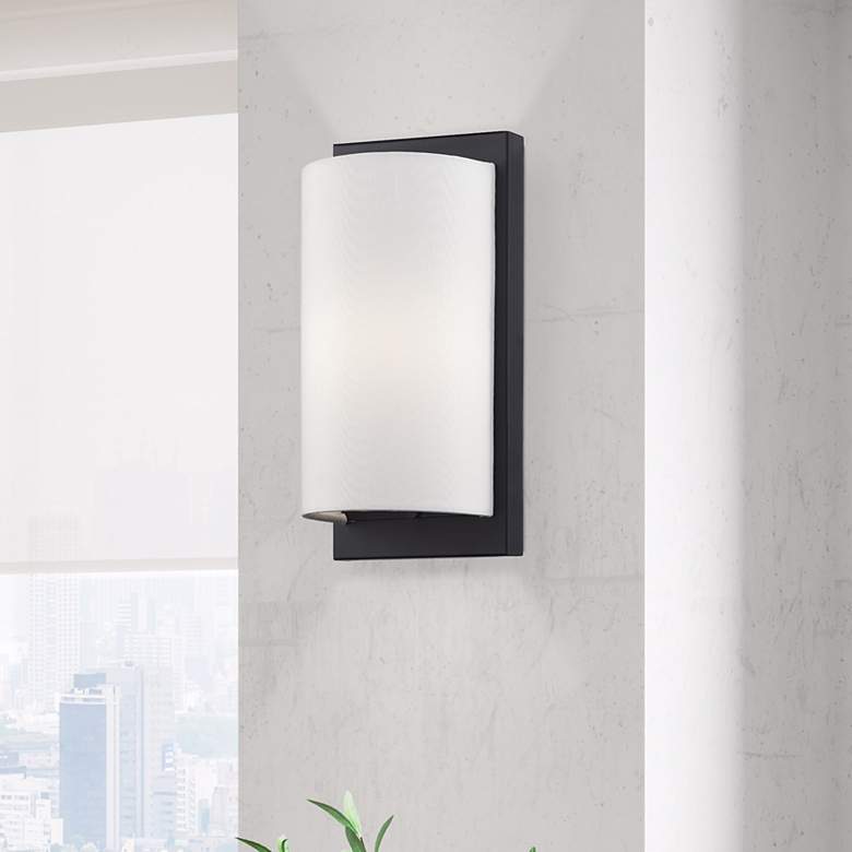 Image 1 Livex Brenton 11" High Black ADA Wall Sconce