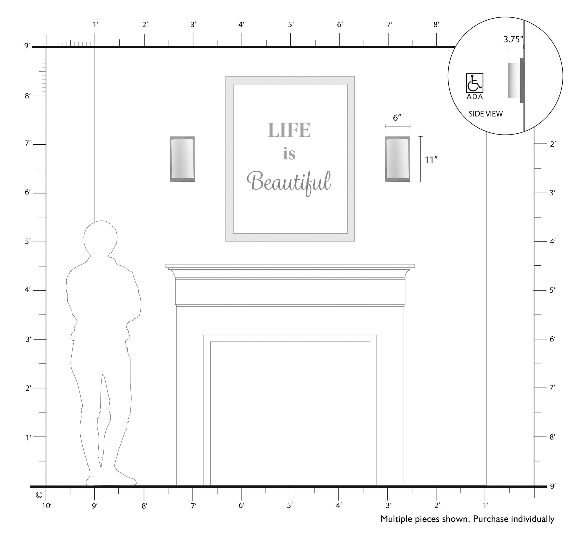 Livex Brenton 11" High Black ADA Wall Sconce