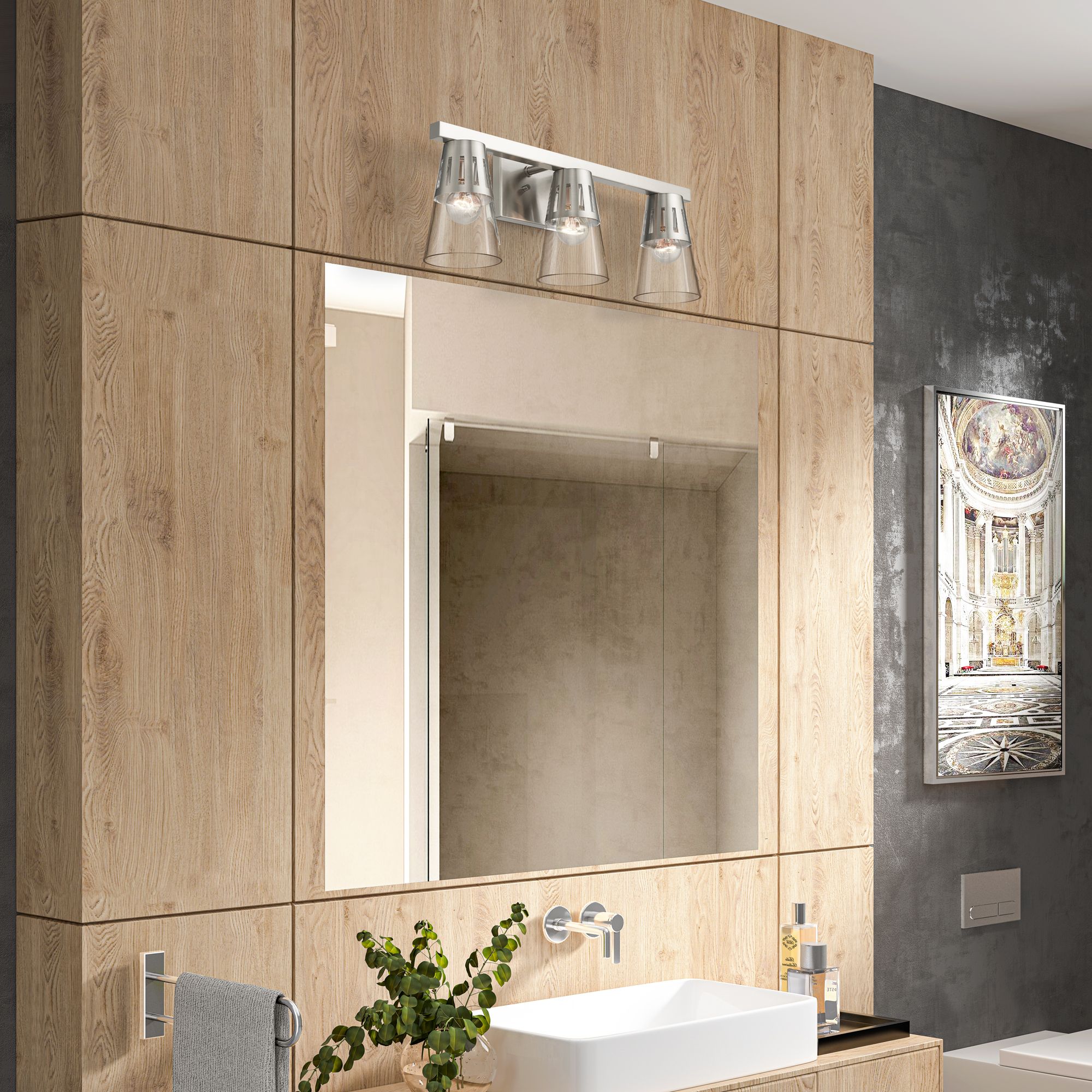 Livex Brynhurst 23 1/2"W Brushed Nickel 3-Light Bath Light