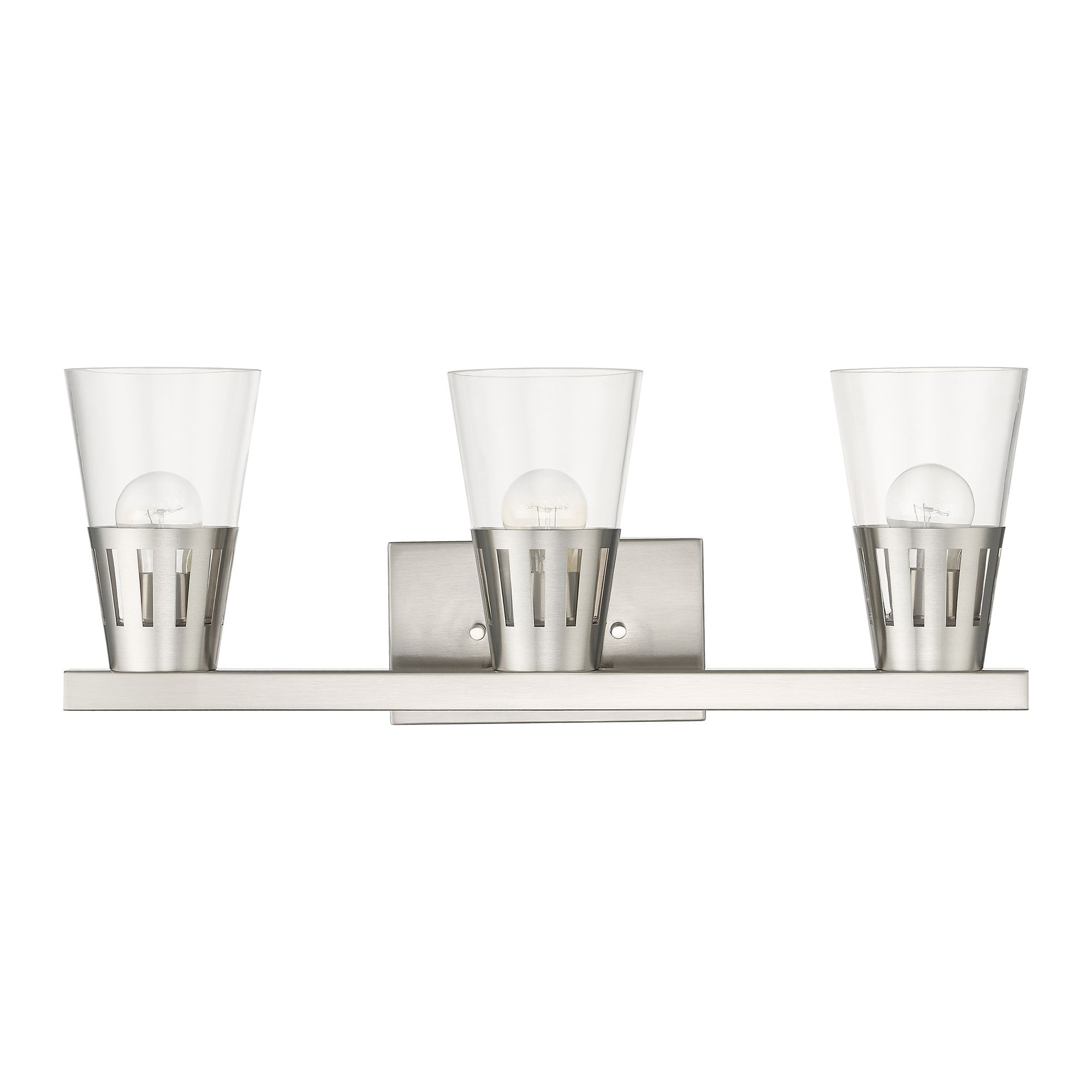 Image 4 Livex Brynhurst 23 1/2"W Brushed Nickel 3-Light Bath Light more views