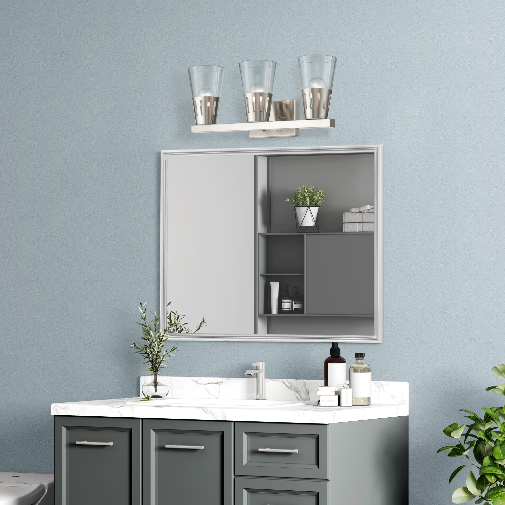 Livex Brynhurst 23 1/2"W Brushed Nickel 3-Light Bath Light