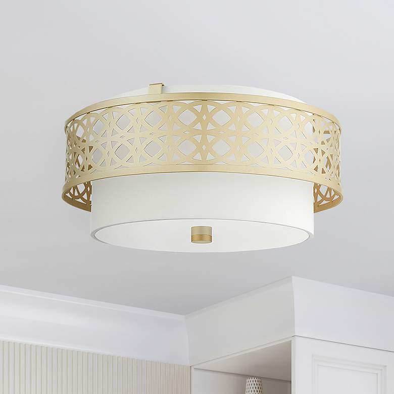 Image 1 Livex Calinda 16" Wide Soft Gold Ceiling Light