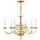 Livex Candelabra 24" Polished Brass 6-Light Traditional Chandelier