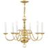 Livex Candelabra 24" Polished Brass 6-Light Traditional Chandelier