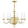 3_Livex Candelabra 24" Polished Brass 6-Light Traditional Chandelier more views