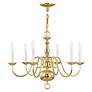 4_Livex Candelabra 24" Polished Brass 6-Light Traditional Chandelier more views