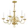 6_Livex Candelabra 24" Polished Brass 6-Light Traditional Chandelier more views