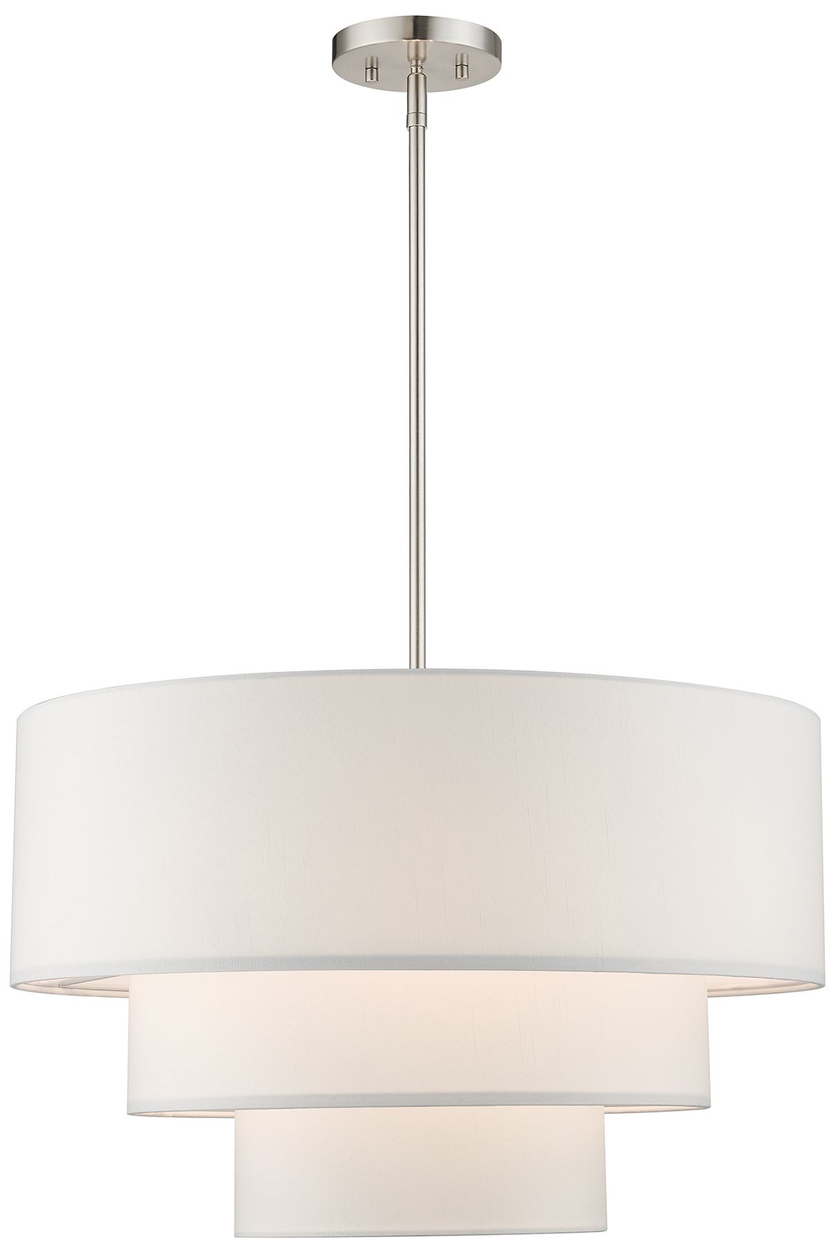 Image 2 Livex Carrington 23"W Brushed Nickel 3-Tier Pendant Light