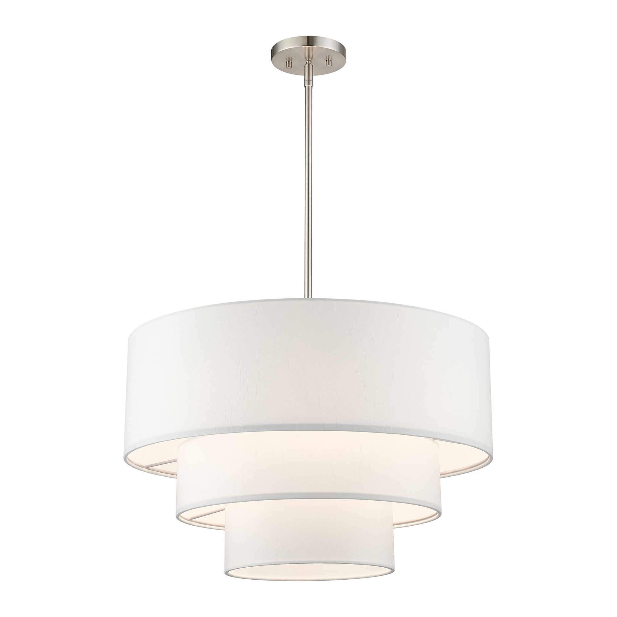 Image 4 Livex Carrington 23"W Brushed Nickel 3-Tier Pendant Light more views