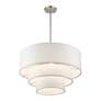 5_Livex Carrington 23"W Brushed Nickel 3-Tier Pendant Light more views