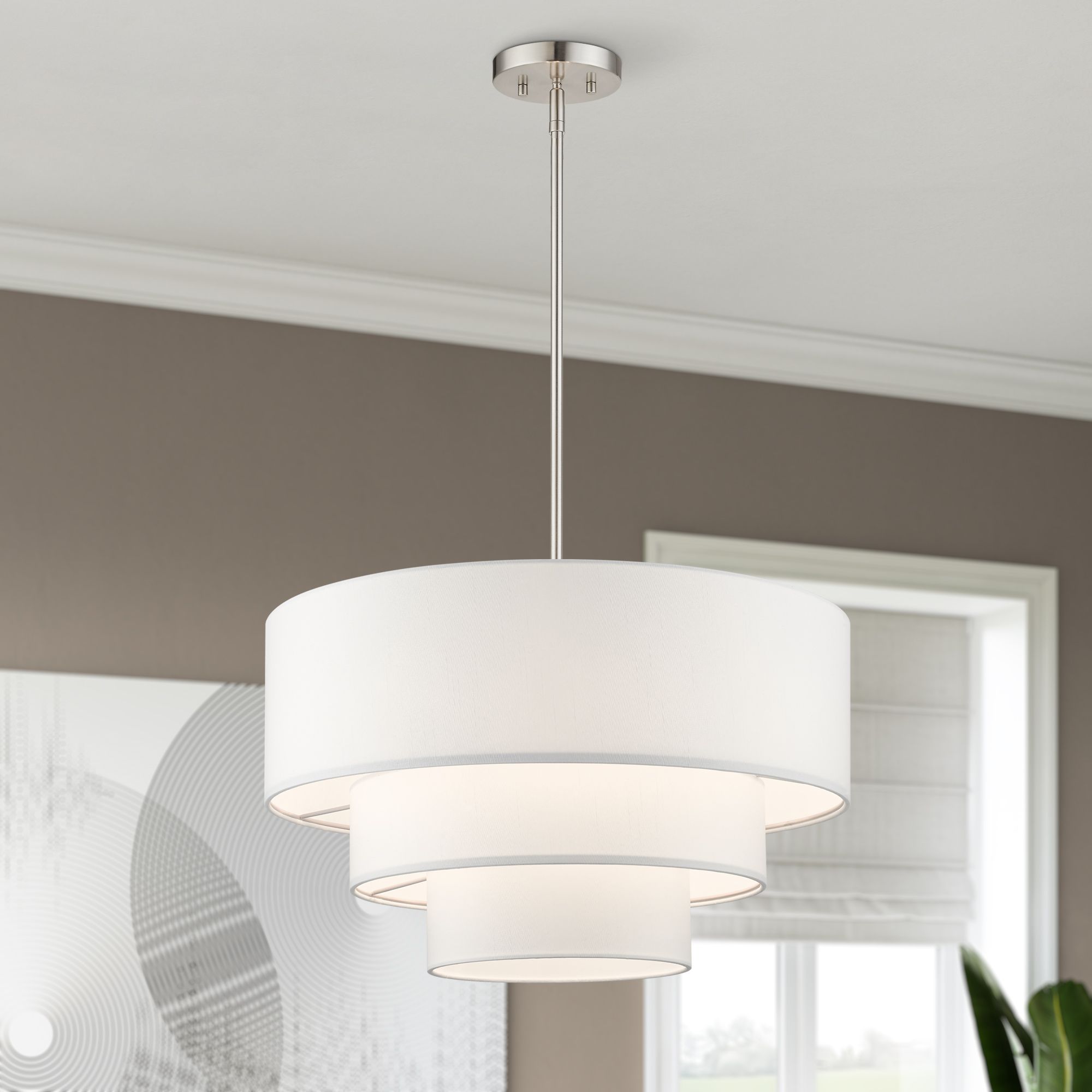 Livex Carrington 23"W Brushed Nickel 3-Tier Pendant Light