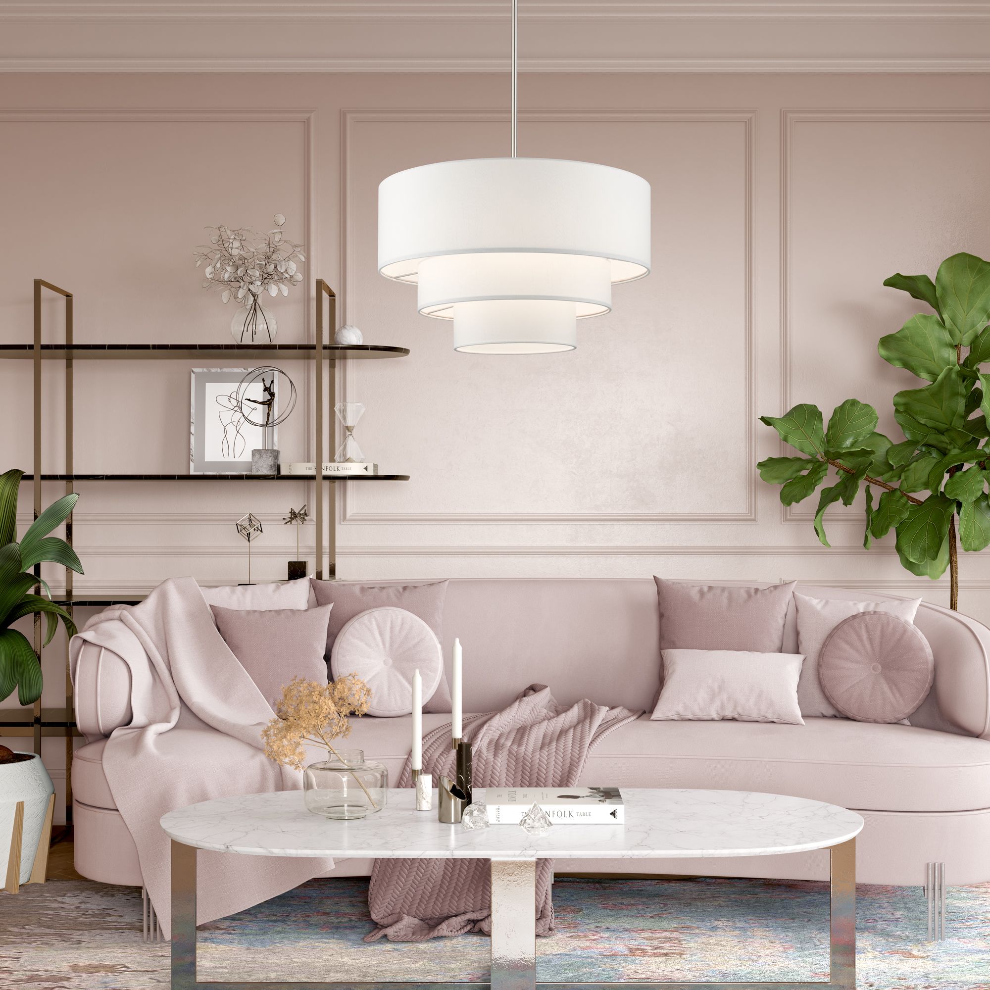 Livex Carrington 23"W Brushed Nickel 3-Tier Pendant Light