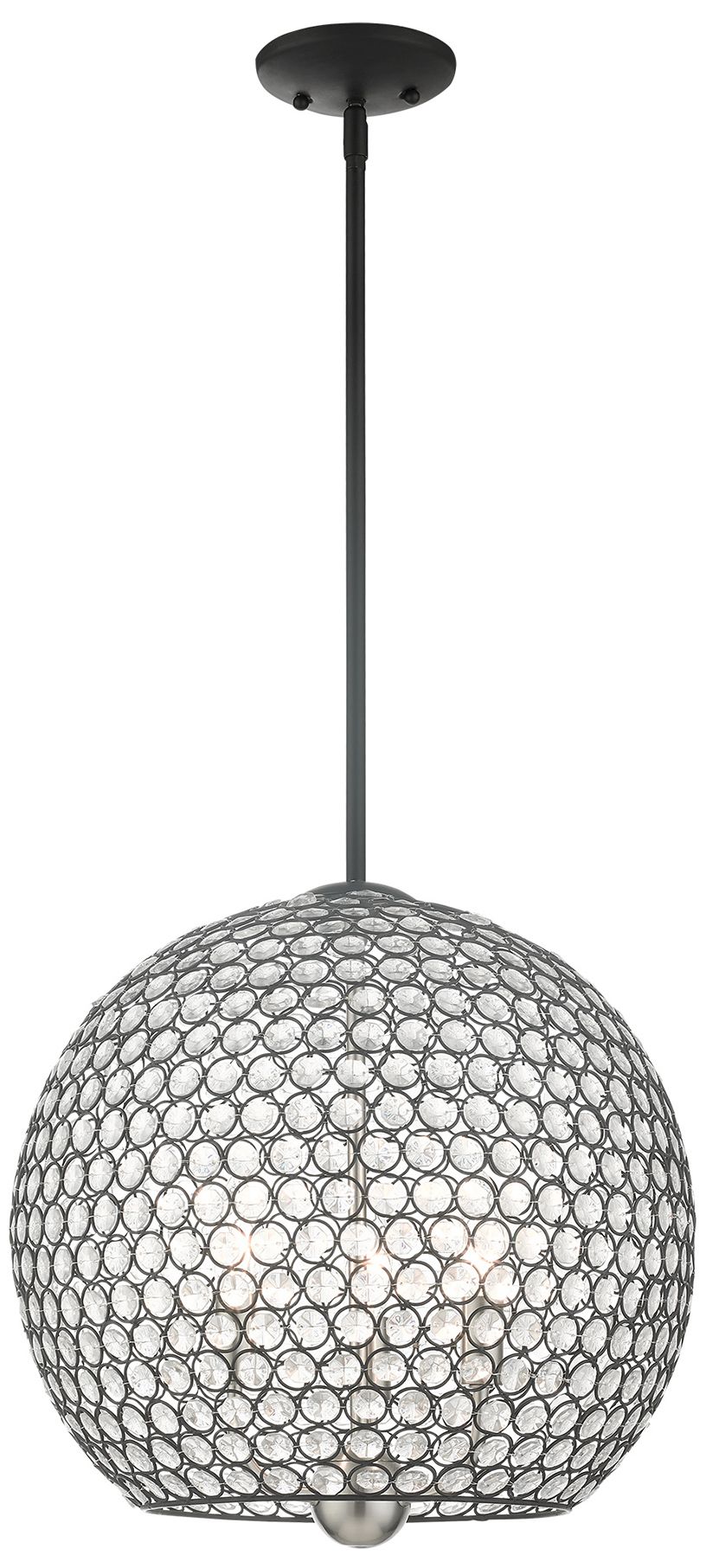 Livex Cassandra 16" Wide Black Sphere Pendant Light