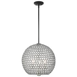 Livex Cassandra 16" Wide Black Sphere Pendant Light