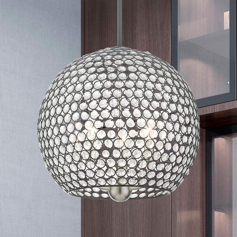Image 1 Livex Cassandra 16" Wide Black Sphere Pendant Light