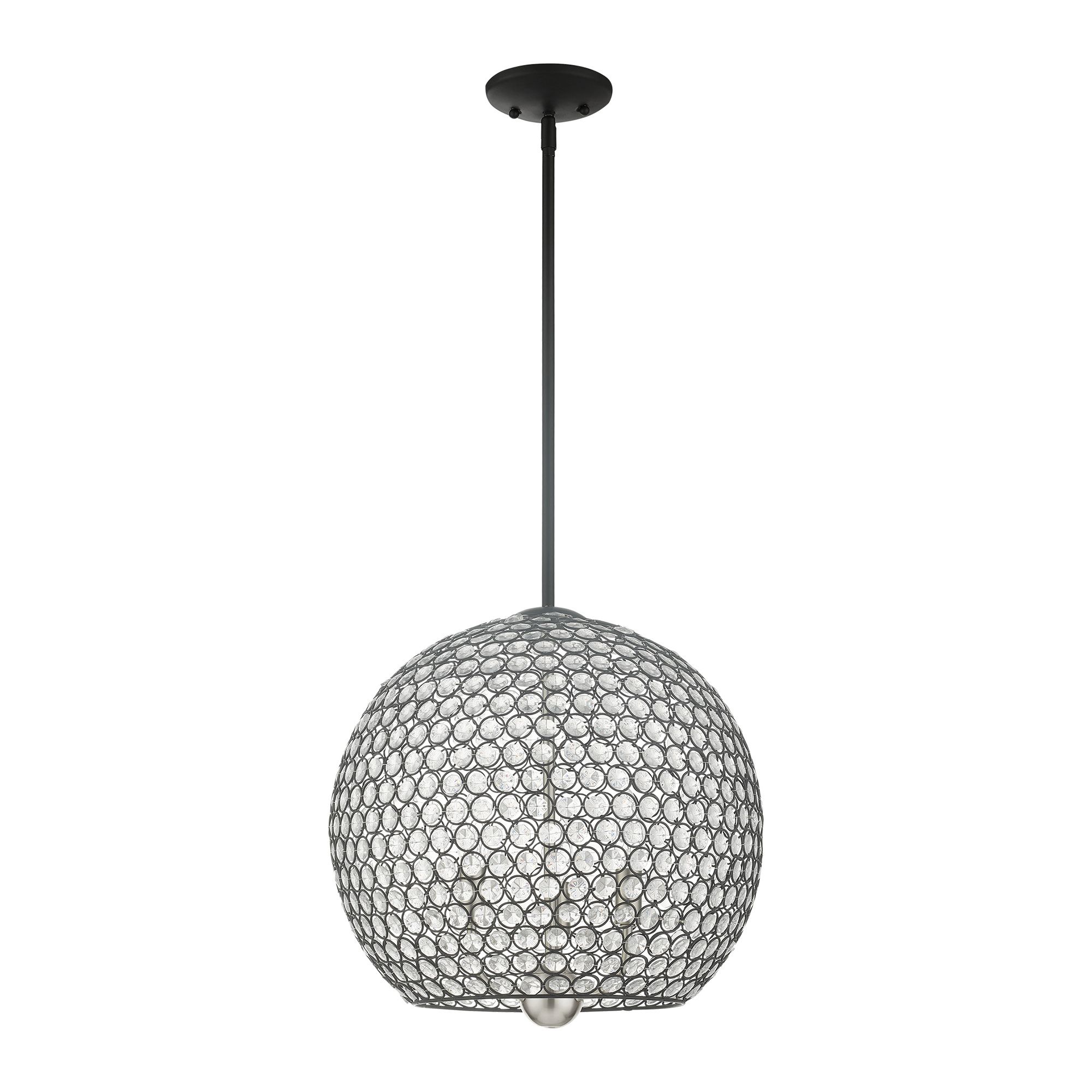 Image 4 Livex Cassandra 16" Wide Black Sphere Pendant Light more views