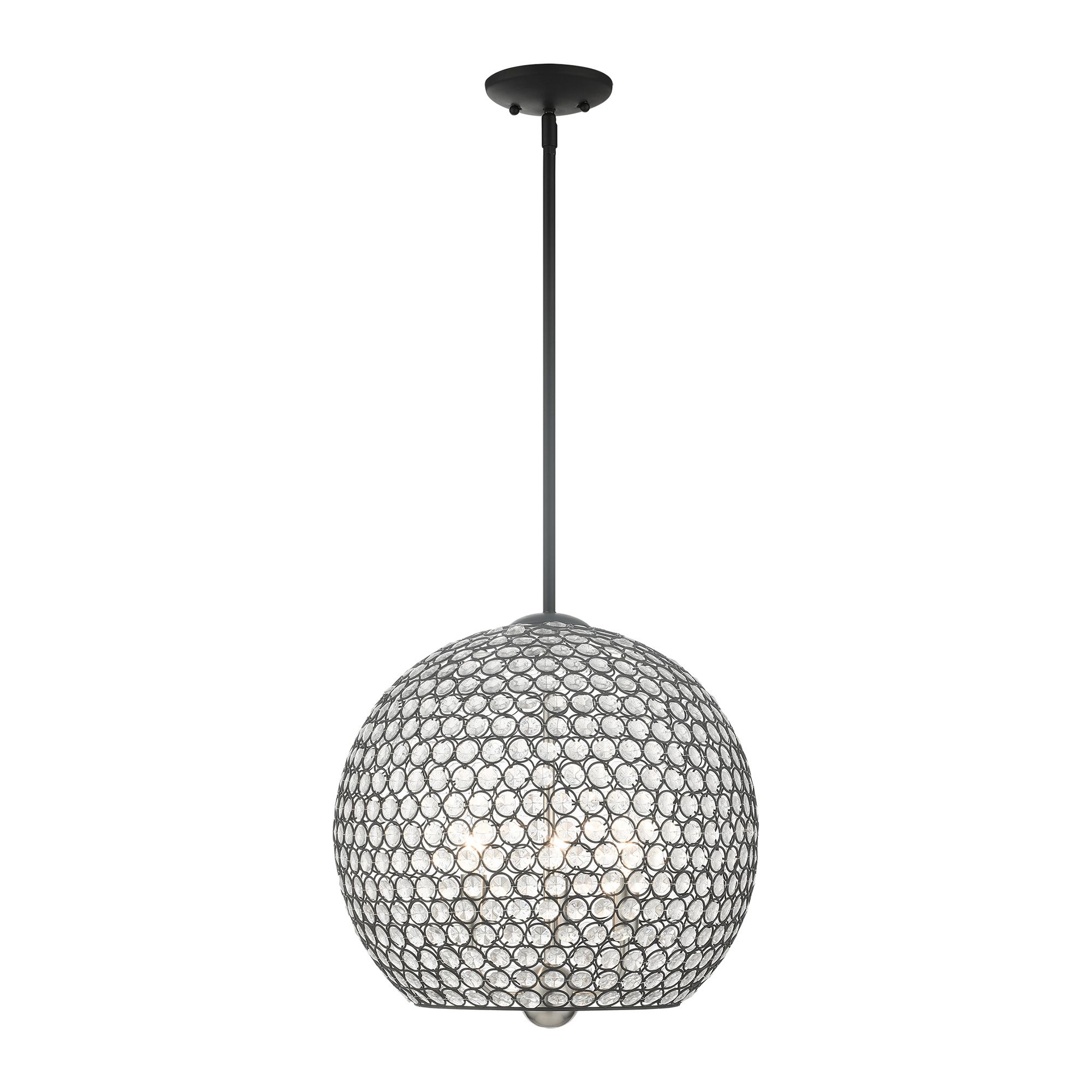 Image 5 Livex Cassandra 16" Wide Black Sphere Pendant Light more views