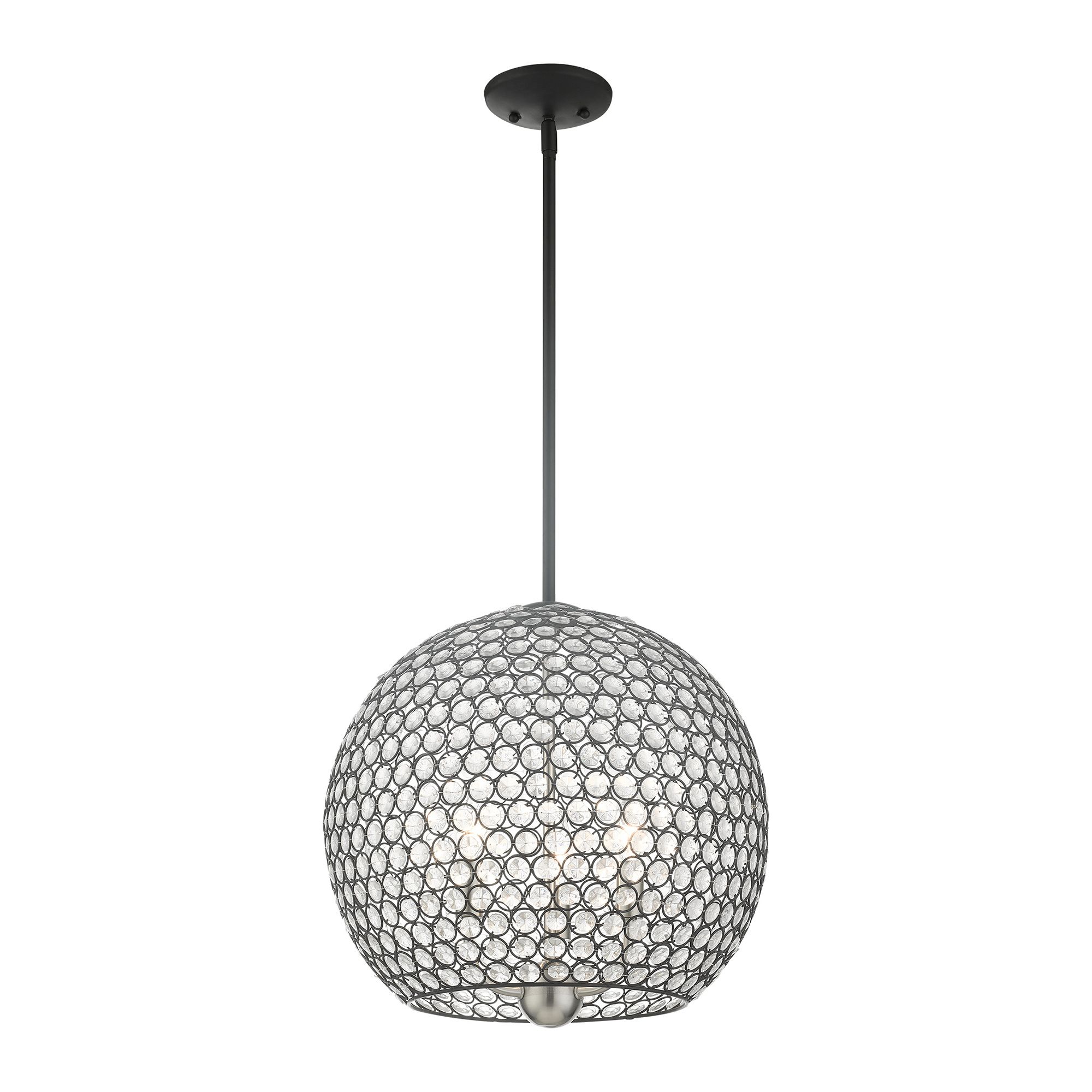 Image 6 Livex Cassandra 16" Wide Black Sphere Pendant Light more views