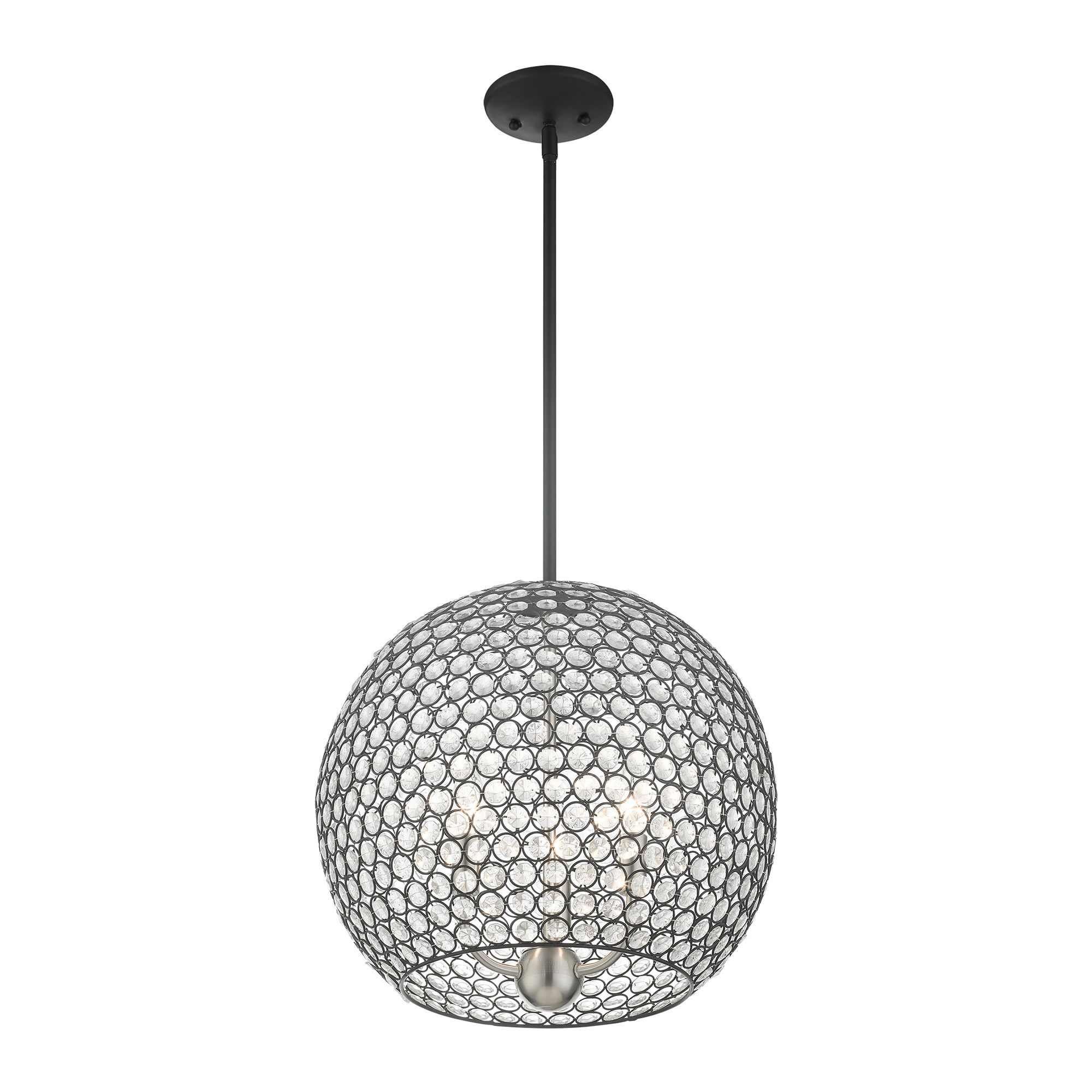 Image 7 Livex Cassandra 16" Wide Black Sphere Pendant Light more views
