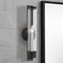 1_Livex Castleton 18" High Black and Cylinder Glass Wall Sconce