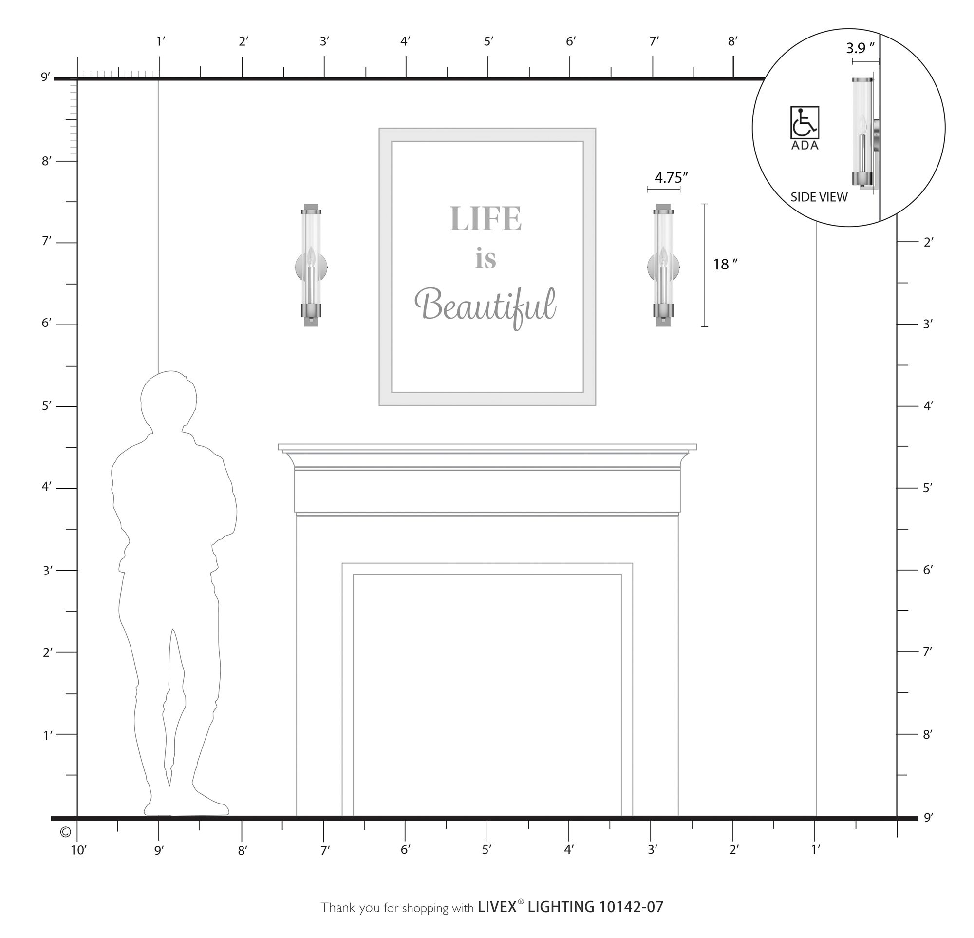 Livex Castleton 18" High Bronze ADA Wall Sconce